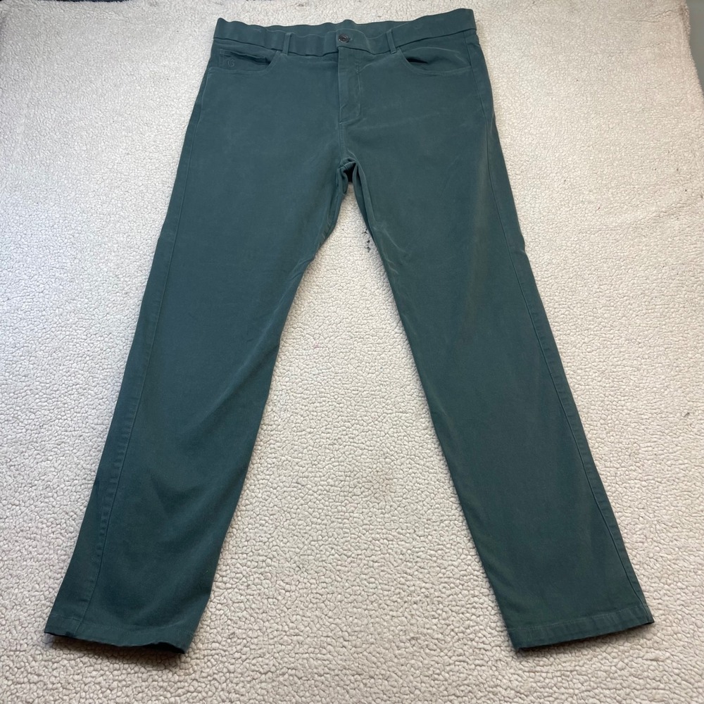 Greyson Pants Mens 38x32 Green Montauk Trousers Golf Casual Chino Stretch
